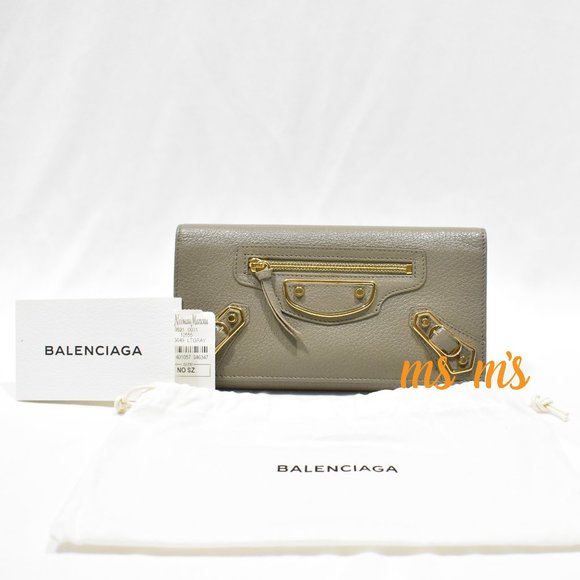 NWT Balenciaga Gray Edge Goatskin leather wallet - Picture 1 of 8